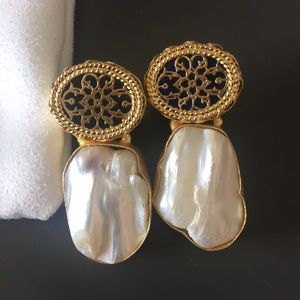 Pearl statement earrings